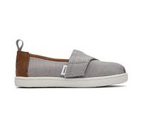 TOMS Tiny Alpargata Recycled Cotton Canvas Espadrille, Drizzle Grey