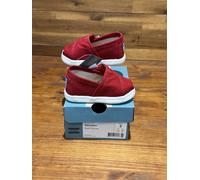 TOMS Unisex Kids Tiny Alpargata Loafer Flat, Red, 2 UK