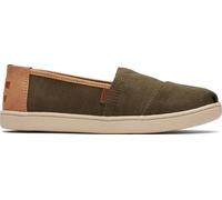 TOMS Tiny Boy's Classic Alpargata Espadrille Loafer Flat, Canteen Vintage Twill/PU Trim, 4 UK