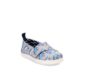 TOMS Tiny Boy's Classic Alpargata Loafer Flat, Drizzle Grey Glow in The Dark Great White Shark, 4 UK