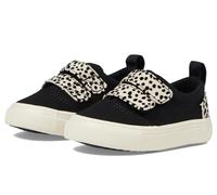 TOMS Tiny Girl's Fenix Double Strap Sneaker, Black Canvas/Flocked Mini Cheetah, 3 UK