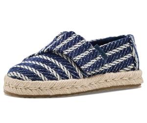 TOMS Toddler Boy's Alpargata Rope 2.0 Espadrille Loafer Flat, Navy Nautical Stripe, 10 UK