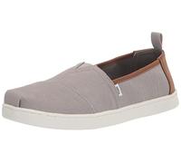 TOMS Alpargata Drizzle Grey Cotton Slubby Woven Canvas Shoe - Grey, Grey, Size 5 Older Grey