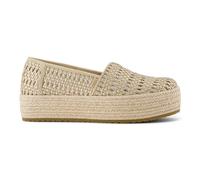 TOMS Women's Champagne Metallic Leather Basket Weave Sneaker, Gold, 6.5 UK