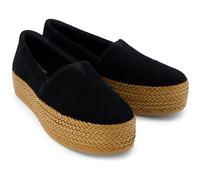 Toms Valencia Leather WoMens Black Espadrilles - Size UK 8