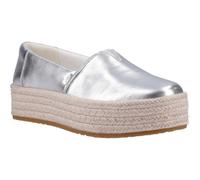 TOMS Valencia Leather Women's Silver Espadrilles New