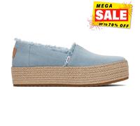 (Blue, 4 (Adults')) TOMS Valencia 100% Cotton Women's Pastel Blue Espadrilles