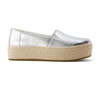 Women's TOMS Valencia Leather Women's Silver Espadrilles - Size: 4
