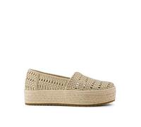 TOMS Women's Champagne Metallic Leather Basket Weave Sneaker, Gold, 4.5 UK