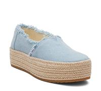 Toms Washed Denim Valcia Pastel Blue WoMens Espadrilles Textile - Size UK 5