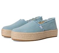 Toms Washed Denim Valcia Pastel Blue Womens Espadrilles Textile - Size UK 7