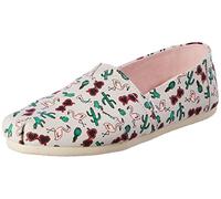 TOMS WOMEN ALPARGATA Cloud Grey Flamingo Summer Vacay Print UK3.5