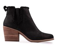 TOMS Women Everly Boot Penny Loafer, Black Leather/Faux Shearling, 4 UK