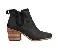 TOMS Women Everly Boot Penny Loafer, Black Leather/Faux Shearling, 6.5 UK