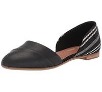 TOMS WOMEN JUTTI DORSAY Black Leather/Global Stripe UK5