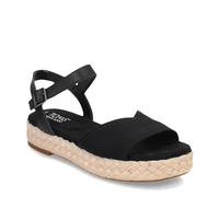 TOMS Women's Abby Sandal, Black Slubby Woven/Leather, 5.5 UK