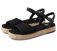TOMS Women's Abby Sandal, Black Slubby Woven/Leather, 7.5 UK