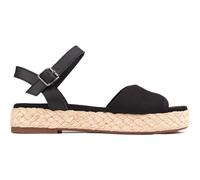 TOMS Women's Abby Sandal, Black Slubby Woven/Leather, 7.5 UK