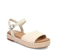 TOMS Women's Abby Sandal, Natural Slubby Woven/Leather, 3.5 UK