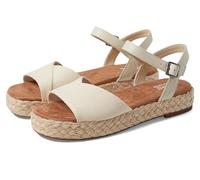 TOMS Women's Abby Sandal, Natural Slubby Woven/Leather, 6.5 UK
