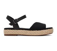 TOMS Women's Abby Sandal, Black Slubby Woven/Leather, 7.5 UK