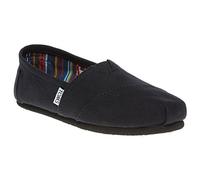 TOMS Womens All Black Canvas Classic Espadrilles-UK 5