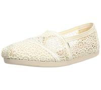 TOMS Womens Moroccan Corchet Alpargata Loafer Flat, Off-white, 3 UK