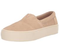 TOMS Women's Fenix Slip on Platform Sneakers, Oatmeal Suede, 6.5 UK