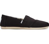 TOMS Women's Alpargata Loafer Flat, Black Wide Recycled Cotton Canvas, 3.5 UK
