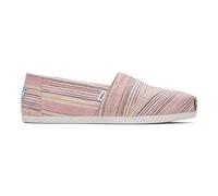 TOMS Women's Alpargata Print Loafer Flat, Pink Stripes, 3 UK