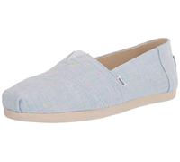 TOMS Women's Alpargata Print Loafer Flat, Linen Light Blue, 6.5 UK