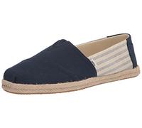 TOMS Women's Alpargata Rope Classic Loafer Flat, Navy Stripes, 3 UK
