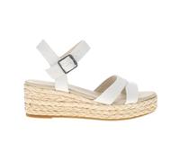 TOMS Womens Audrey Espadrille Casual Sandals Casual Mid Heel 2-3" - White, White Beachside Woven, 6.5 UK