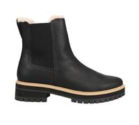 TOMS Womens Bennet Leather Chelsea Round Toe Casual Boots Ankle Low Heel 1-2" - Black, Black, 7 UK