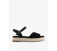 Toms Womens Black Abby Ankle-strap Leather and Woven espadrille Sandals Eur 37 / 4 Uk Women