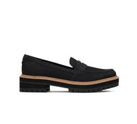TOMS Women's Cara Loafer, Black/Black Leather, 4.5 UK