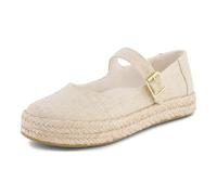 TOMS Women's Carolina Mary Jane, Champagne Glimmer Slub Canvas, 6