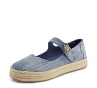 TOMS - Womens Carolina Mary Jane Espadrille, Color Dark Sky Textured Denim, Size: 8 UK