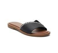 TOMS Women's Casual Flat Slide Sandals - Stylish Leather & Suede with Eco-Friendly OrthoLite Comfort and Durable TPR Sole