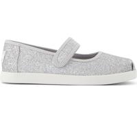 TOMS Girls Nora Mary Jane, Silver Iridescent Glimmer, 4 UK