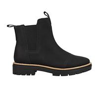 TOMS Women's Chelsea Lug Boots - Faux Leather & Nylon, Comfy Memory Foam Insole, Durable TPR Outsole