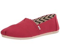 TOMS Women's Classic Canvas Alpargata Slip-On Shoes, Iconic Style & Comfort, Elastic Gore, Durable Outsole Red