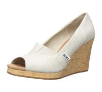 TOMS Women's Classic Espadrille Wedge Sandal Natural Crosshatch Jacquard 7