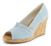 TOMS Women's Classic Espadrille Wedge Sandal, Pastel Blue, 6 UK