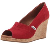 TOMS Women's Classic Wedge Sandal, Red, 7.5 UK