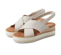 TOMS Womens Diana Crossover Platform Slingback Casual Sandals Casual Mid Heel 2-3" - Black, Natural Yarn Dye, 8 UK
