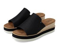 TOMS Women's Diana Mule Sandal, Black Wide Width Heavy Canvas, 3