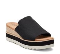 TOMS Women's Diana Mule Sandal, Black Wide Width Heavy Canvas, 5 UK