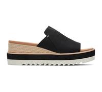 TOMS Women's Diana Mule Wedge Sandal, Black Heavy Canvas, 6 UK