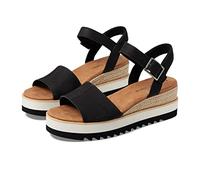 TOMS Women's Diana Sandal, Black Leather, Size 3.5 UK